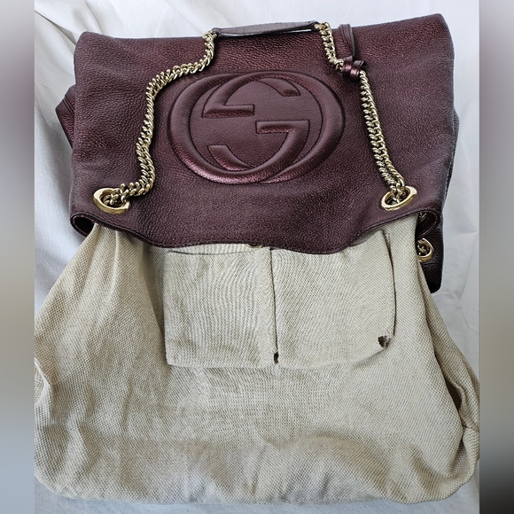 GUCCI EUC Hobo leather with metal chain & tassel - Picture 13 of 17